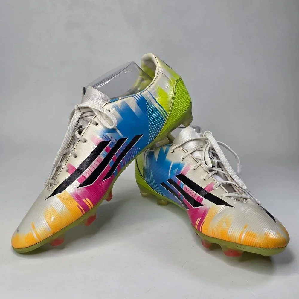 Adidas F50 Adizero Messi FG Soccer Cleats Men's Size 11 Boots White Multi F32729